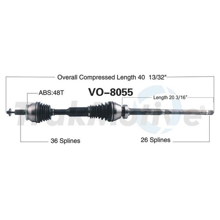 Surtrack Axle Cv Axle Shaft, Vo-8055 VO-8055